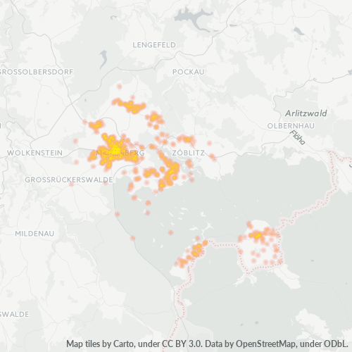 Heatmap für plz 09496
