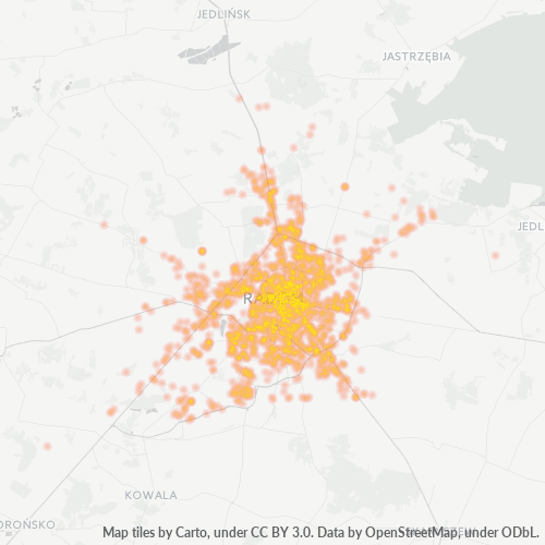 26-600 Mapa intensywności działalności gospodarczej