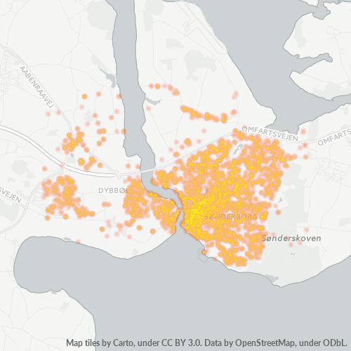6400 Heatmap over forretningstæthed