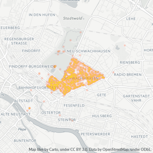 28209 Standortdichte-Heatmap