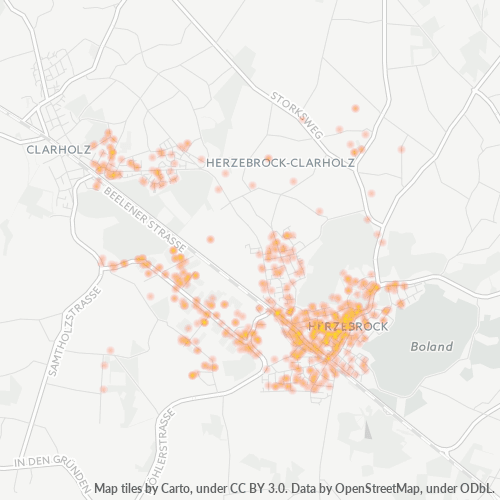 Heatmap für plz 33442