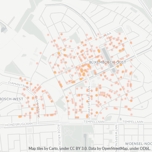 Heatmap voor postcode 5629