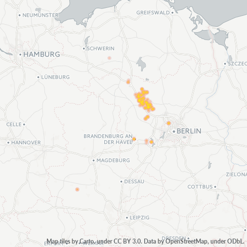 Heatmap für plz 16818