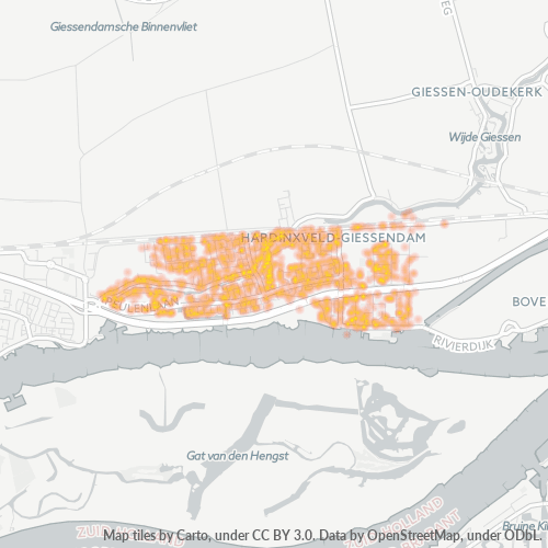 Heatmap voor postcode 3371
