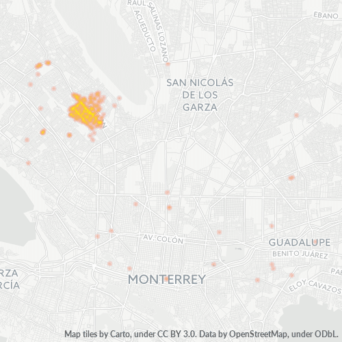 64140 Mapa de calor de densidad empresarial