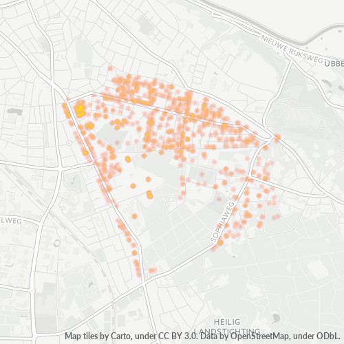 Heatmap voor postcode 6523
