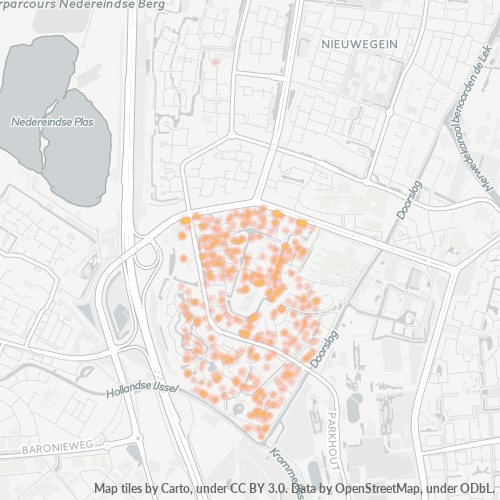 Heatmap voor postcode 3435