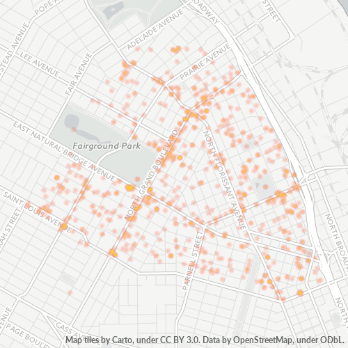 63107 Business Density Heatmap