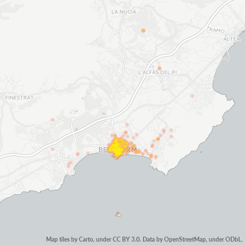 Mapa de calor para código postal 03501