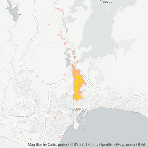 Mapa de calor para código postal 29014