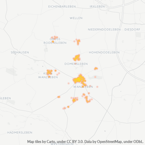 Heatmap für plz 39164