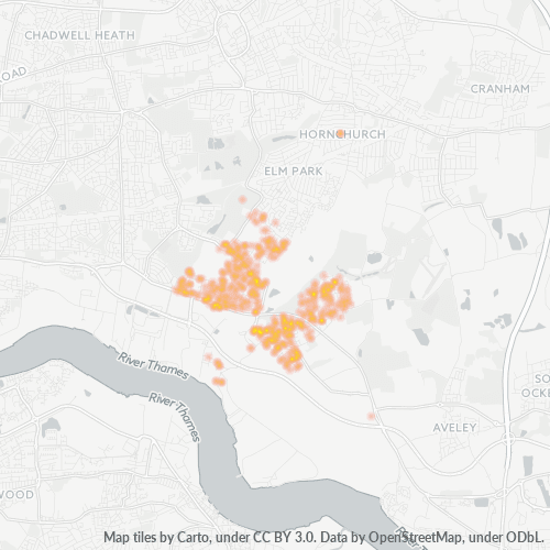RM13 Business Density Heatmap