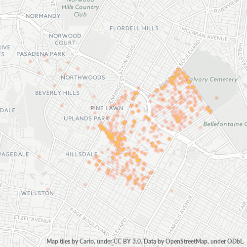 63120 Business Density Heatmap