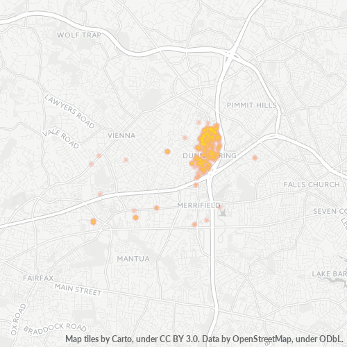 22027 Business Density Heatmap