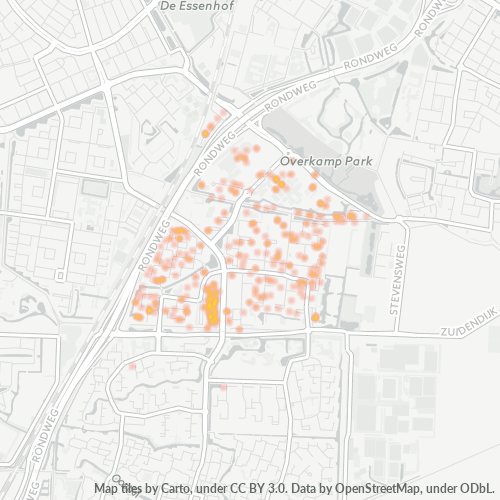Heatmap voor postcode 3318