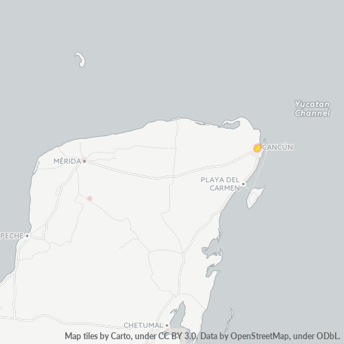 77534 Mapa de calor de densidad empresarial