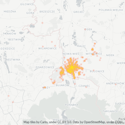 32-650 Mapa intensywności działalności gospodarczej