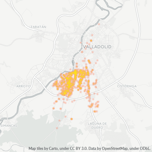 Mapa de calor para código postal 47008
