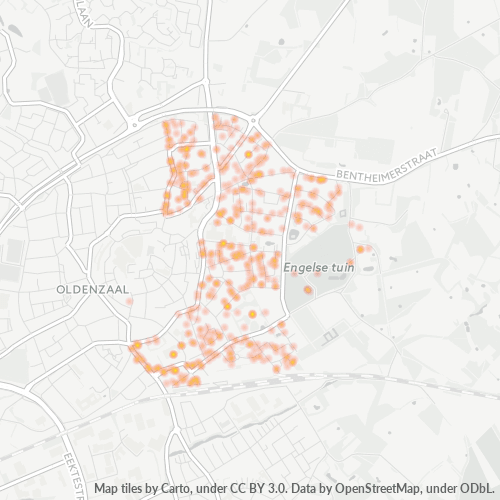 Heatmap voor postcode 7573