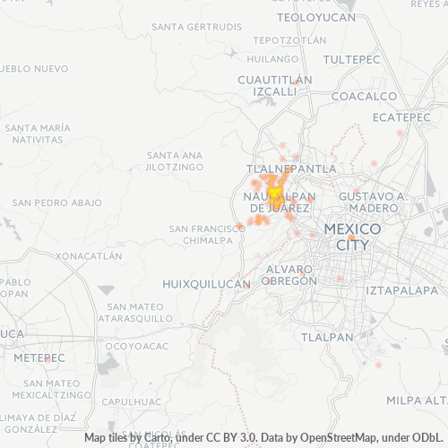 53140 Mapa de calor de densidad empresarial