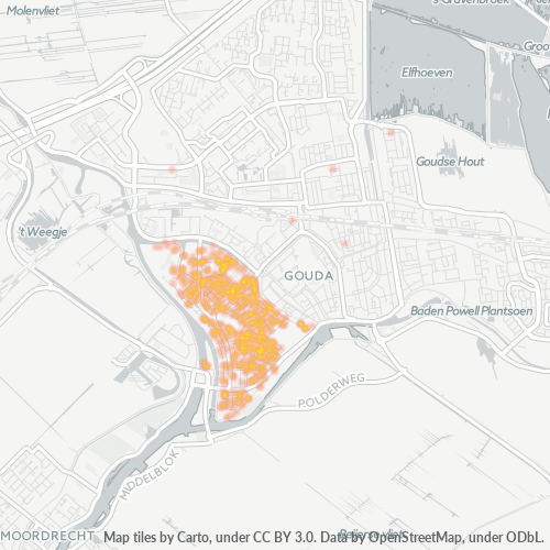 Heatmap voor postcode 2802