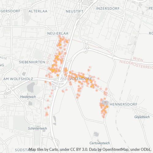 Heatmap für postleitzahl 2331