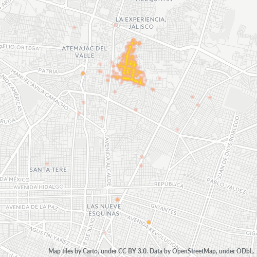 44230 Mapa de calor de densidad empresarial