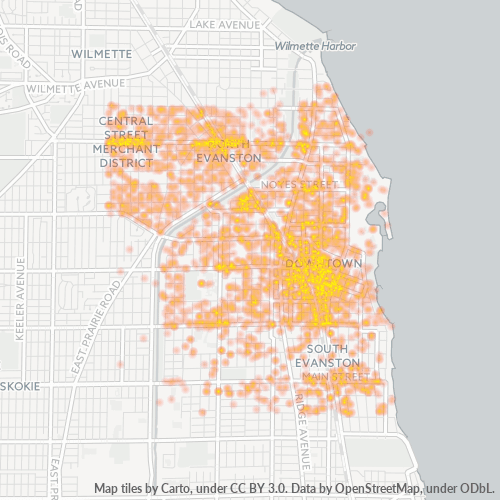 60201 Business Density Heatmap