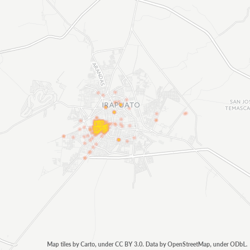 36550 Mapa de calor de densidad empresarial