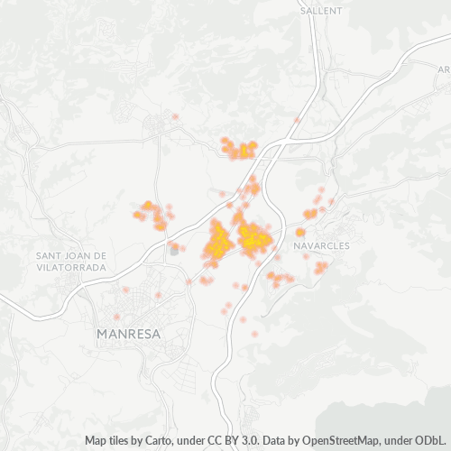 Mapa de calor para código postal 08272