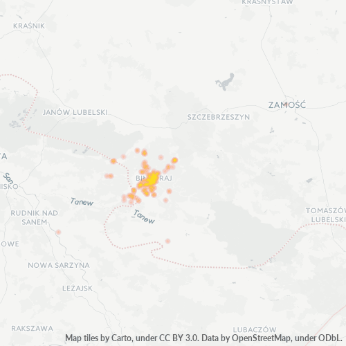 23-400 Mapa intensywności działalności gospodarczej
