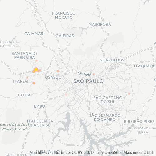 06410-000 Mapa de calor de densidad empresarial