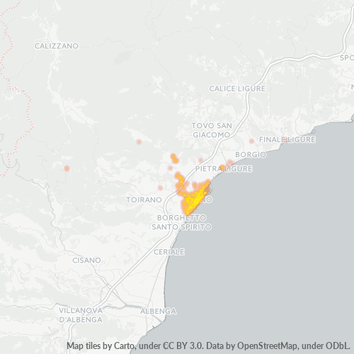 Mappa di calore per cap 17025