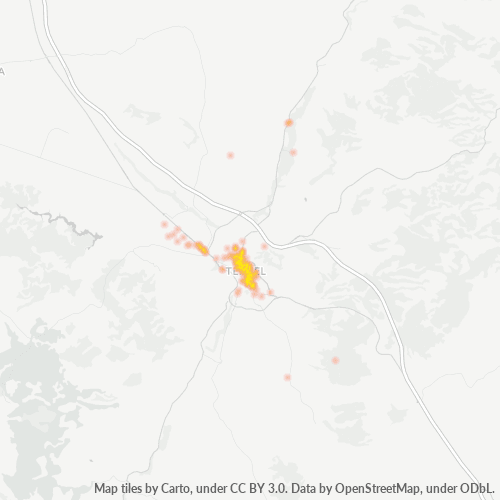 Mapa de calor para código postal 44003