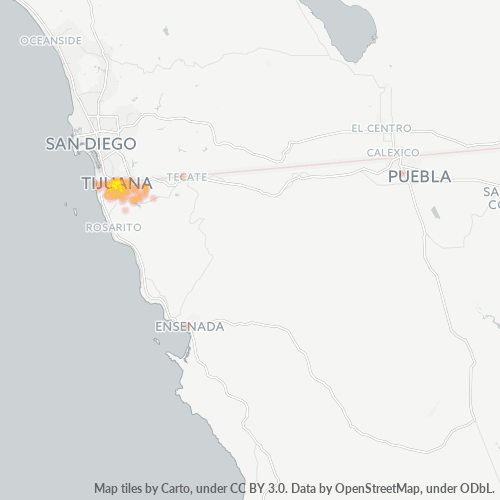 22400 Mapa de calor de densidad empresarial