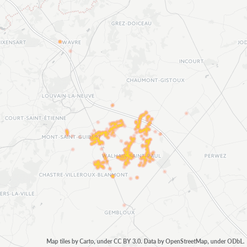 Heatmap voor postcode 1457