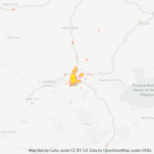 Mapa de calor para código postal 23009