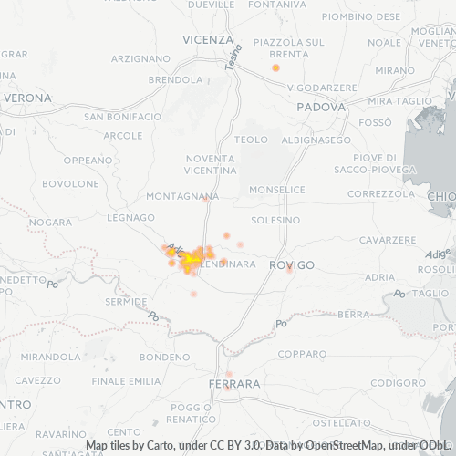 45021 Mappa di concentrazione per la densità di aziende