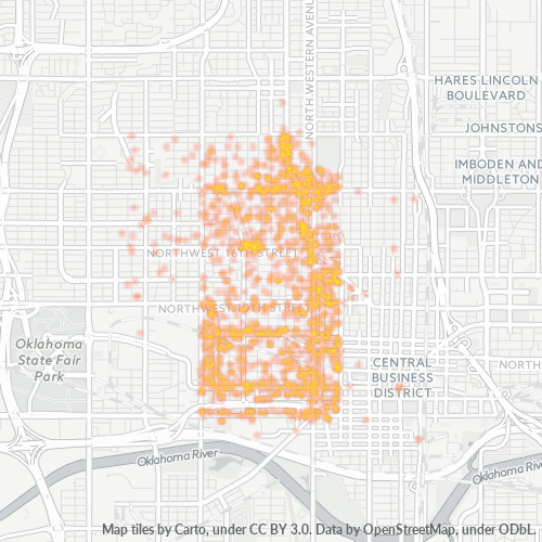 73106 Business Density Heatmap
