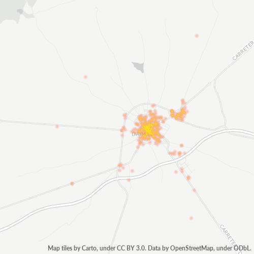 Mapa de calor para código postal 13250