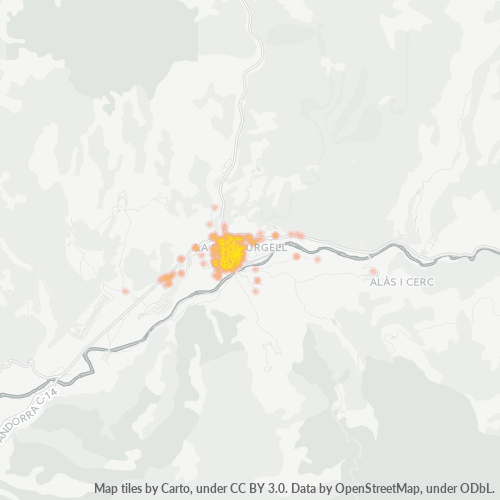Mapa de calor para código postal 25700