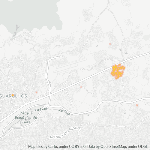 07243-000 Mapa de calor de densidad empresarial