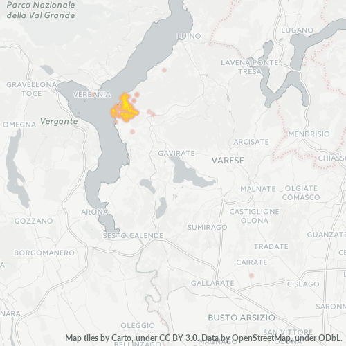 21014 Mappa di concentrazione per la densità di aziende
