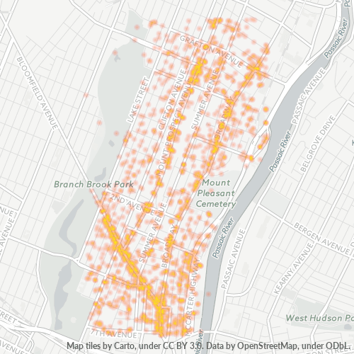 07104 Business Density Heatmap