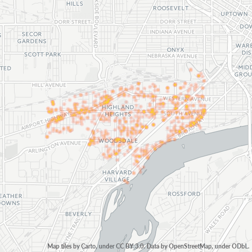 43609 Business Density Heatmap