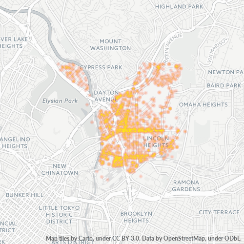 90031 Business Density Heatmap