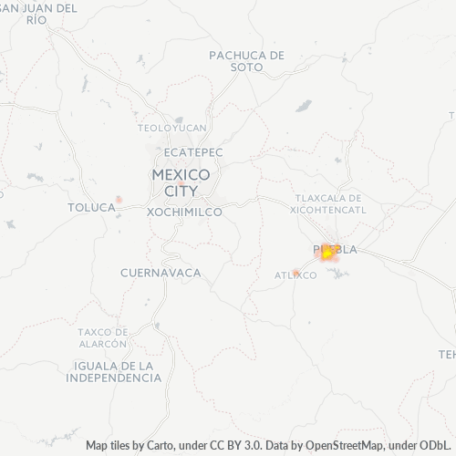 72197 Mapa de calor de densidad empresarial
