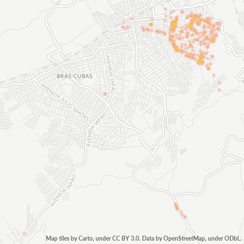 08790-000 Mapa de calor de densidad empresarial