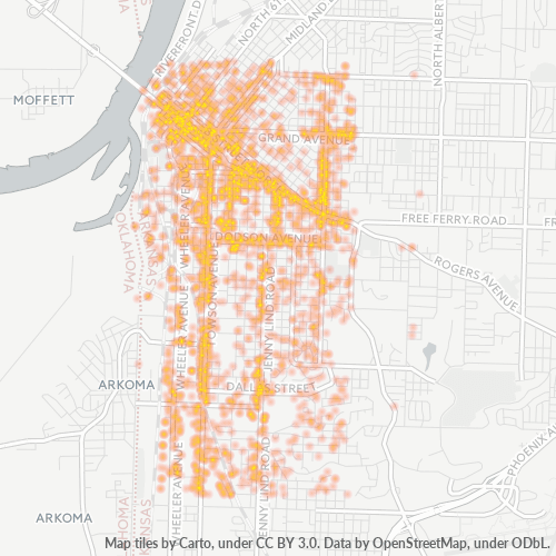 72901 Business Density Heatmap