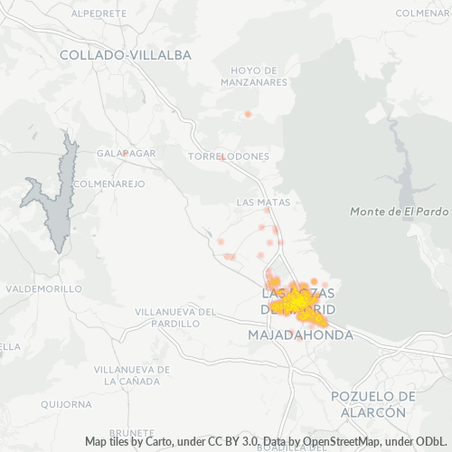 28231 Mapa de calor de densidad empresarial